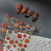 1 Sheets Fall Nail Stickers for Nail Art 5D Self-Adhesive