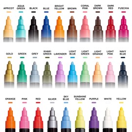 uni POSCA PC-5M Water-Based Paint Markers, Medium Point (1.8-2.5mm), Assorted Colors, Set of 29