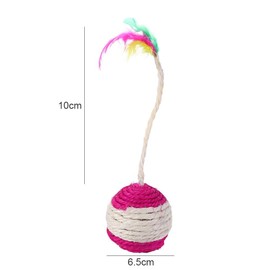 Kopida Cats Toys Feather Cat Balls, Cat Scratcher Toy Sisal Cat Scratching Rotatable Ball Molar Chew Toy Cat Feather Ball Cat Interactive Toys