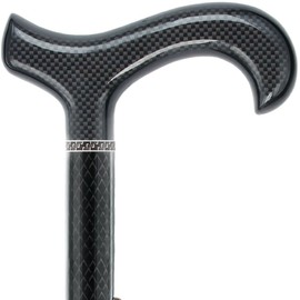 House Flame Derby Walking Cane with Folding, Adjustable Carbon Fiber Shaft