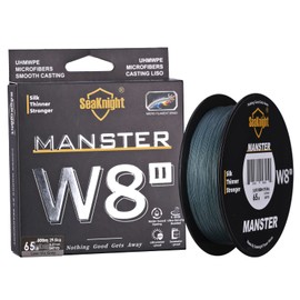 Seaknight W8 II 8 Strands Braided Lines 150M Smooth PE Braid Multifilament Wire Carp Fishing Lines Double Coating UV-proof Saltwater-proof Fishing Line for Sea Fishing 15-100LB