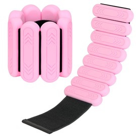 Smlper 2 Piece Adjustable Wrist Weights Ankle Weights Set (2 x 0.5 kg & 2 x 1 kg) Portable Weight Cuffs for Men and Women (Pink, 2 kg (1 kg x 2))