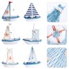 6 Pieces Sailing Boat Model Wooden Sailing Ship with Shell
