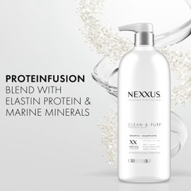 Nexxus Clean and Pure Clarifying Shampoo, With ProteinFusion, Nourished Hair Care Silicone, Dye And Paraben Free 33.8 oz | Nexxus
