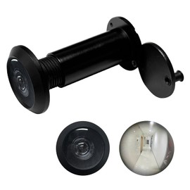 MEINUOKA 200°Wide Angle Door Viewer Peephole with Privacy Cover, Fits 1.3"–2.4" Thick Doors, 0.55" Diameter, Matte Black, 1 Pack