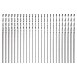 HARFINGTON 25pcs Micro Jobber Twist Drill Bits #65 0.85mm / 0.0335" High Speed Steel HSS Mini Drilling Bit Tool for Stainless Steel Aluminum Wood Plastic