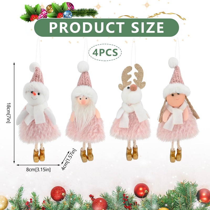 Bekecidi 4 PCS Christmas Party Decorations: Hanging Pendant Xmas Tree