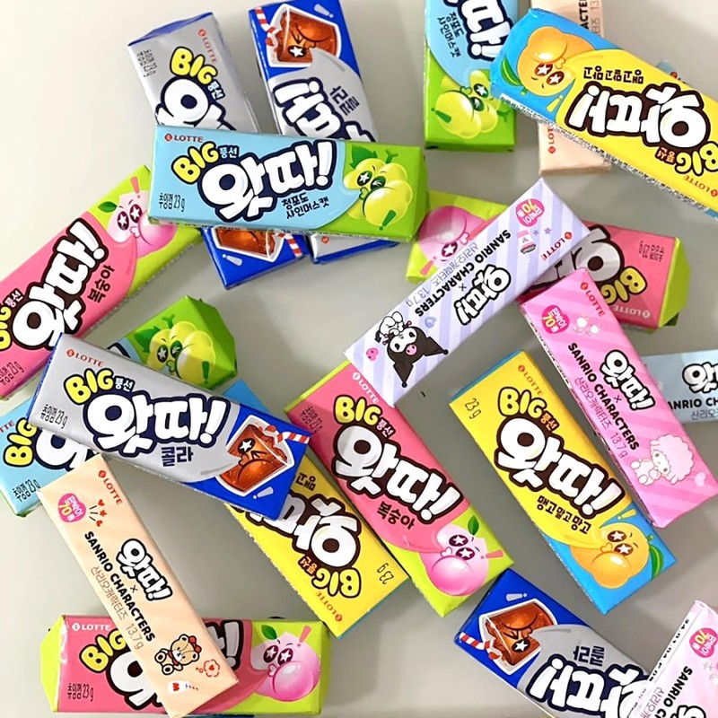 K-Food Korean Bubble Gum Peach Chewy Flavored Bubble Gum Packs