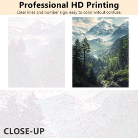 Paint by Numbers Kit for Adults Forest, Mountain Landscape Paint by Numbers with Paintbrushes and Acrylic Pigment, Snow-Covered Peaks Paint by Numbers Kit for Adults Beginner 16x20 Inch Frameless