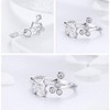 Clearine 925 Sterling Silver Statement Ring for Women Crystal Happy