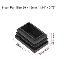 sourcing map Plastic Plug End Caps 30mm x 20mm Rectangular Furniture Table Chair Legs 12Pcs