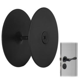 2 Pack Door Hole Cover Plate, Deadbolt Cover Plate, Door Knob Dead Bolt Hole Covers Plates for Home Security, 2-5/8" Diameter,1 Inch and 2 Inch Connecting Screws (2, Black)