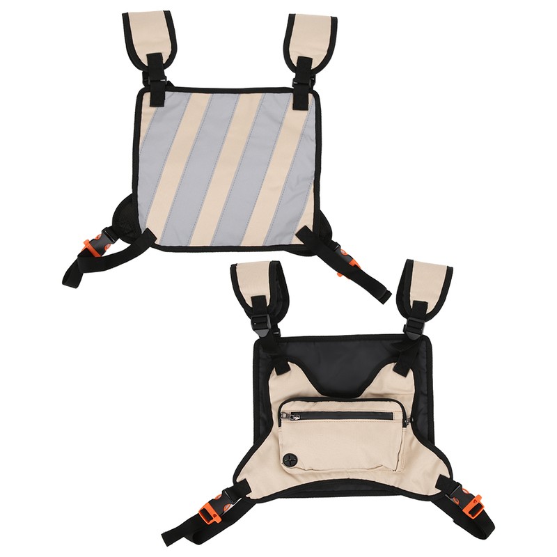 Outdoor Multifunction Tactics Chest Bag Nylon Khaki Leisure Sports Fitness
