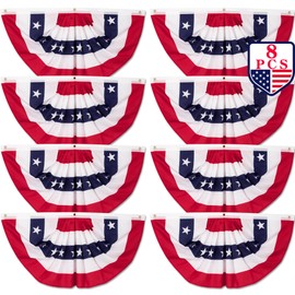 8 PCS 1.5 x 3 Ft 4th of July Fan Flags