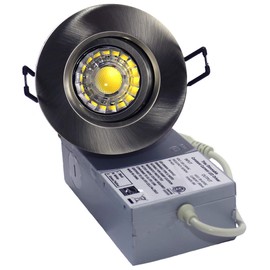 YUURTA 3-Inch 5000K (Daylight) Eyeball Gimbal LED Downlight (Pot Light) 8W 120V 830 Lumens Dimmable Recessed Rotatable/Adjustable Light Panel ETL Listed IC Rated (Brushed Nickel)