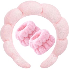 Triko Diademas para Cabello Mujer, Diadema Skincare de Esponja Antideslizante, Diademas Faciales para SPA y Cuidado de la Piel, Diadema para Lavar la Cara, Ideal para Cabello Grueso o Fino
