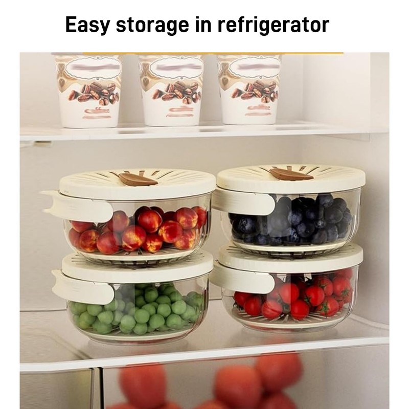 Wzenclave New Draining Basket with Lid, 2 in 1 Multi-Function