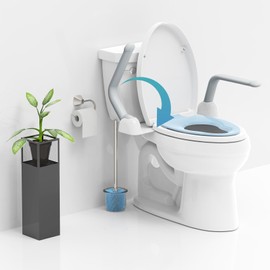 Toilet Safety Rails for Elderly (520 lbs), Handicap Toilet Seat with Foldable Handles, Adjustable Height and Width Toilet Rails for Seniors, Heavy Duty Toilet Safety Frame with Arms, Easy Installation