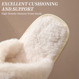 VOPHIA Women's Fuzzy Bride Sandal White Plush Sole Slip Resistant Slide Wedding Gift (Wifey, Large)