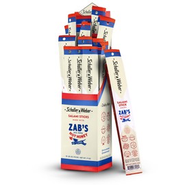 Schaller & Weber Salami Sticks with Zab’s Hot Honey, 0.85 Oz (Pack of 20) | Zab’s Hot Honey Smoked Salami | German Style Smoked Sausage Sticks with Spicy Honey | Gluten Free Protein Snack