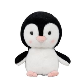 Plush Penguin Cuddly Toy, 23 cm, Black and White with Pink Feet, Soft and Fluffy