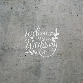 Decal Stickers of Welcome to Our Wedding (White) (Set of 2) Premium Waterproof Vinyl Decal Stickers for Laptop Phone Accessory Helmet Car Window Mug Tuber Cup Door Wall - ANDsticg91736WH