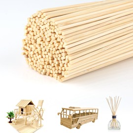 lahnao 300 Pack Wooden Sticks, Natural Round Wood Dowels, Unfinished Dowel Rods for Woodcrafts, DIY Crafts, Model Making(30cm x 3mm)