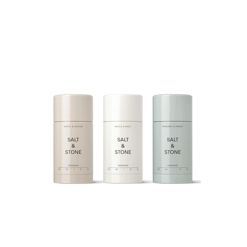 Salt & Stone - Trío Desodorante Natural Extra Fuerte (Santal,