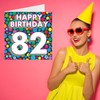 82nd Birthday Cards for Men Women - Funky Rainbow Dots