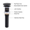 Jincrop Bathroom Sink Drain Matte Black with Overflow, Pop Up