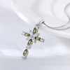 JiaYang Sterling Silver Cross Necklace for Women, 12 Birth Stone