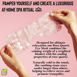 Rose Quartz Eye Mask by This Hippie Girl, Handcrafted Crystal Cut, Depuff for Puffy Eyes, Relieve Stress, The Cold-to-The-Touch Rose Quartz is Weighted for Comfort, Eye Mask for Facial