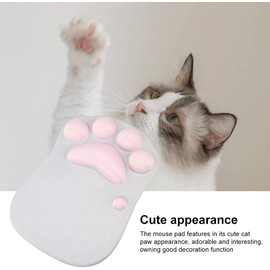Sendowtek Alfombrilla de Ratón con Reposamuñecas Tapete para Mouse de 3D Pata de Gato para el Estudio, la Oficina y el Hogar (Rosa)
