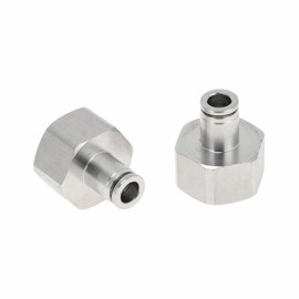 RATCHROLL Push to Connect Air Fittings 5/16" Female Thread Air Line Quick Connector 304 Stainless Steel 3/4"BSPT 2 Pcs Silver Tone