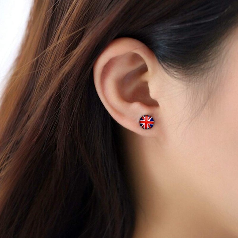 MONSTER PIERCING Union Jack Flag Logo Picture 925 Sterling Silver
