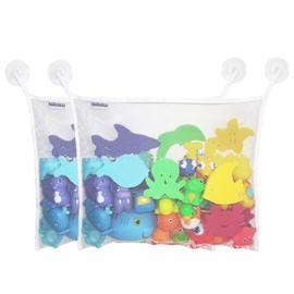 Lezevn 2Pcs Baby Bath Toy Organiser Net Bathtub Toys Storage Mesh Bags Shower Organiser Bag for Storage Bathroom Items