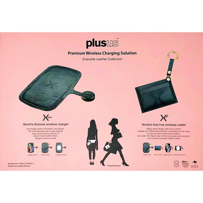 PLUSUS Premium Wireless Charging Pad Mat & Charging Wallet Leather