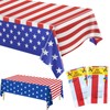 SHEHARUHI 2 Packs Waterproof Independence Day Tablecloth, Plastic Disposable 4th