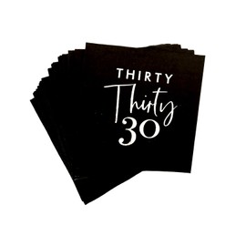 40pcs Black and Silver 30th Birthday Napkins,Men Women 30th Birthday Party Decorations Napkins,30th Anniversary Party Cocktail Napkins