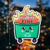 Pack of 2 Bin Fire Fridge Magnet, Emotional Dumpster Fire