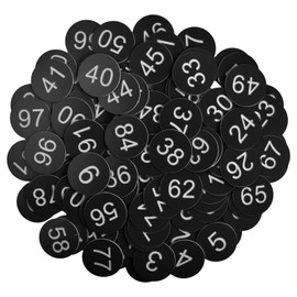 Pack of 100 Plastic Number Plates, Number Tags, Key Chains, Numbers, 1-100 Engraved Numbered ID Tags, ABS Table Numbers Without Hole for Hotels Gym Pet House ()