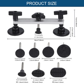 KAERKA Car Dent Bridge Puller,Bridge Dent Repairer Kit with 1PCS Silver Bridge Dent Puller,7PCS Dent Pulling Pieces for DIY Door,Hood,Hail Damage Repair.