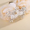 Teyglen Floral Flower Rhinestone Wedding Hair Comb Boho Silver Leaf