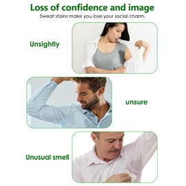 Large Underarm Sweat Pads, 50 PCS Armpit Pads for Women and Men, Disposable Sweat Protection Underarm Pads, Unscented Comfortable, Invisible Non Sweat Armpit Protection by WIBOND