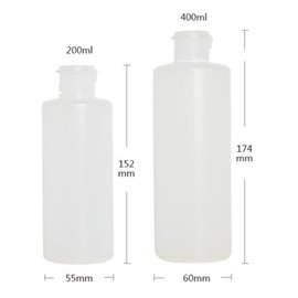 2Pcs 400ml 13.3oz Plastic Bottles with Flip Caps Empty Squeezable Travel Containers Refillable Tube for Cosmetic Lotion Toner Shampoo Gel Liquid for Men Women