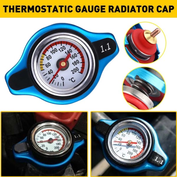 Unbranded New 1.1Bar Car Thermostatic Gauge Radiator Cap Cover Small