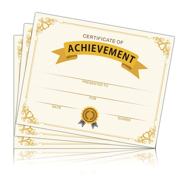 Gold Certificate of Achievement, Preschool Kindergarten Diploma Certificates for Kids,