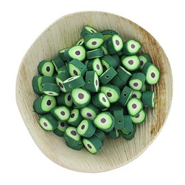 25 Avocado Polymer Clay Star Beads 15.5mm x 9mm - BD515