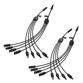 BougeRV Solar Y Branch Connectors Extra Long Solar Panel Parallel Connectors 1 to 4 Solar Cable Wire Plug Tool Kit (2 Pairs/M/FFFF and F/MMMM)