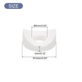 uxcell 36Pcs Plastic Round Washers, 6mm x 14mm x 3mm White PE Concave Washer Spacer Hardware Machine Fastener for Round Tube Fixing
